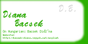 diana bacsek business card